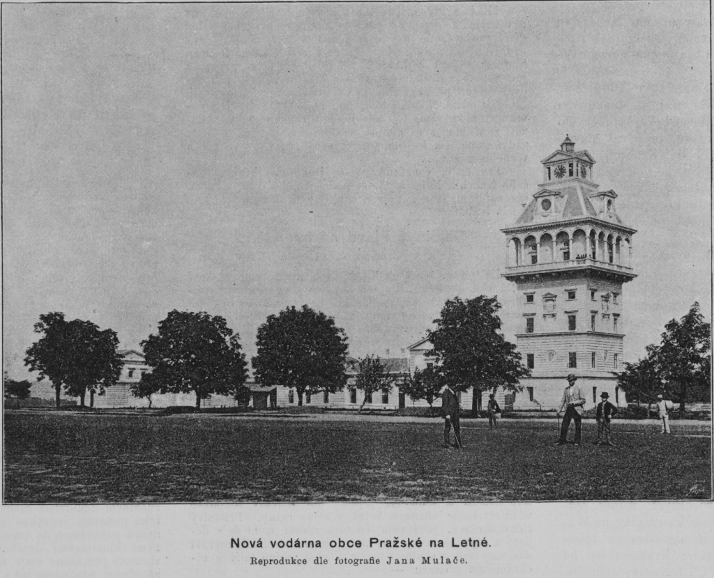 ככה היה נראה מגדל המים ב- Letná בשנת 1888