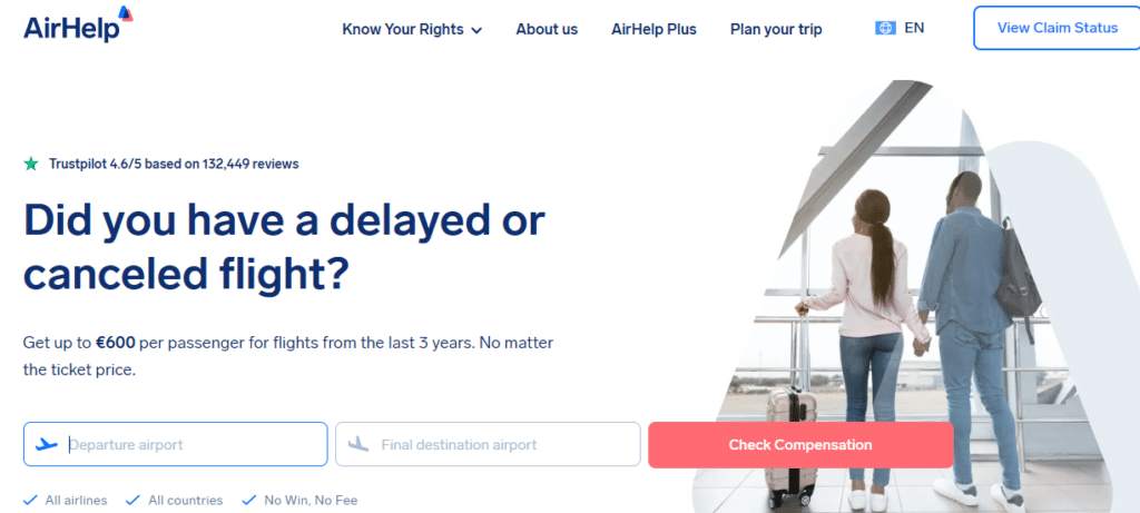 AirHelp – פיצוי בחינם על עיכוב, ביטול טיסה או אבדן ונזק לכבודה